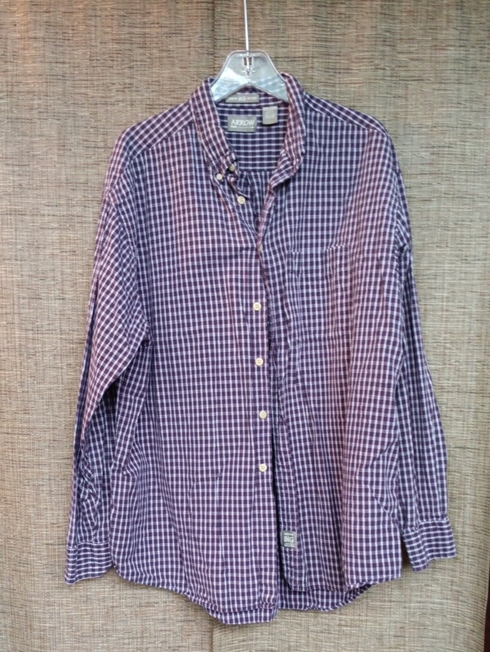 Arrow Men's Purple Plaid Button-Down Shirt